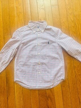 Polo Ralph Lauren Boys Button down Shirt Plaid Preppy Lone Sleeve Size 5